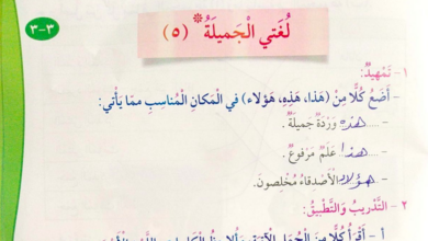 حل درس أسماء الإشارة للصف الثالث المنهاج الكويتي