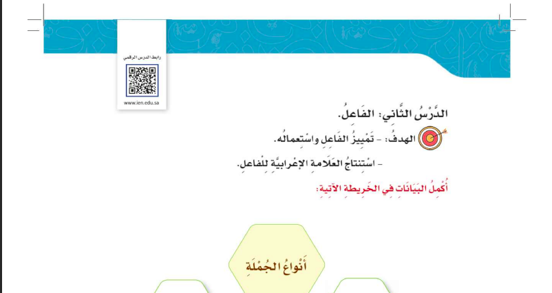 حل درس الفاعل للصف الرابع المنهاج السعودي