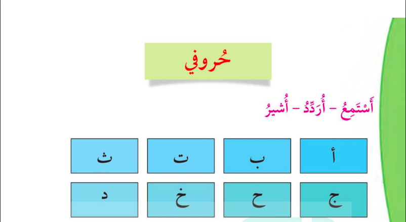 حل درس حروفي للصف الاول المنهاج الكويتي