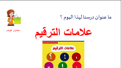 حل درس علامات الترقيم للصف الثالث المنهاج الاماراتي