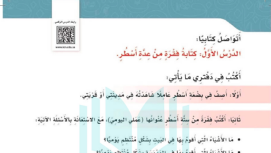 حل درس كتابة فقرة من عدة أسطر للصف الرابع المنهاج السعودي