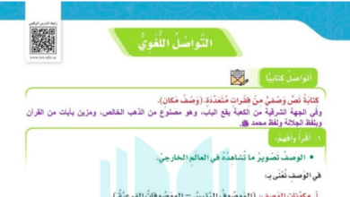 حل درس كتابة نص وصفي للصف الخامس المنهاج السعودي