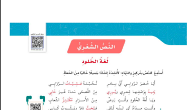 حل درس لغة الخلود للصف السادس ابتدائي المنهاج السعودي