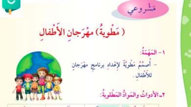 مشروع مطوية مهرجان الأطفال للصف الرابع المنهاج الكويتي
