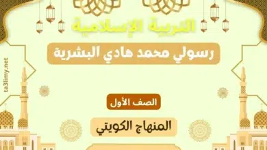 حل درس رسولي محمد هادي البشرية للصف الأول المنهاج الكويتي
