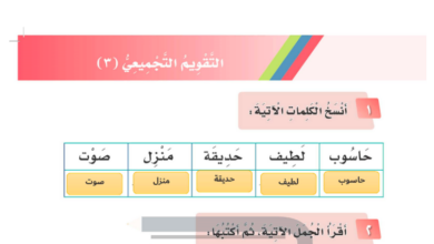 التقويم التجميعي 3 للصف الاول ابتدائي المنهاج السعودي