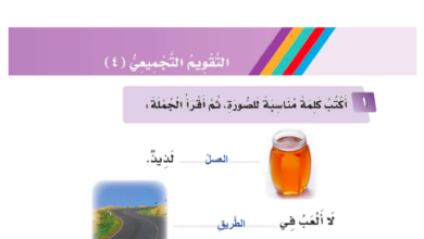 التقويم التجميعي 4 للصف الاول ابتدائي المنهاج السعودي