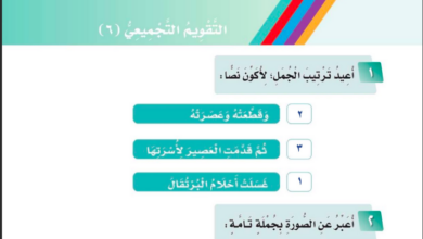 التقويم التجميعي 6 للصف الاول ابتدائي المنهاج السعودي