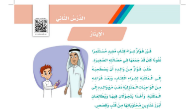 حل درس الإيثار للصف الثالث ابتدائي المنهاج السعودي
